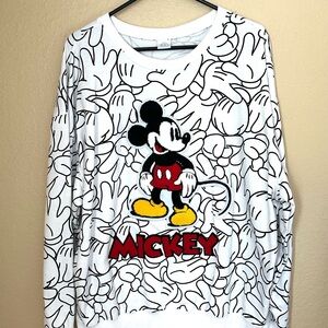 Disney White and Black 100 year sweatshirt.